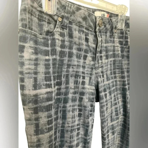 Cabi Jeans Womens Blue Grid Print Curvy Skinny Mid Rise Skinny Leg - Picture 2 of 8